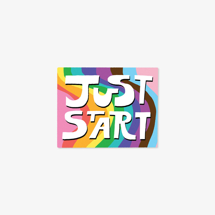 Just Start Sticker (Rainbow)