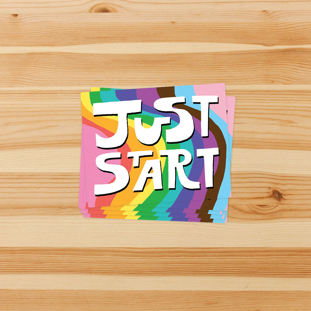 Just Start Sticker (Rainbow)