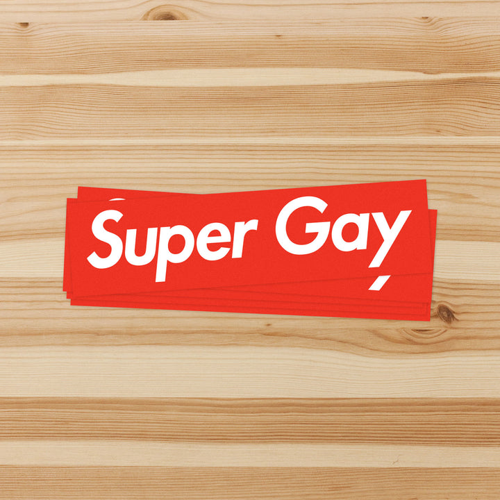 Super Gay Red Sticker - Bianca's Design Shop